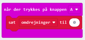 Nulstil omdrejninger ved knap A