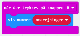 Vis omdrejninger ved knap B